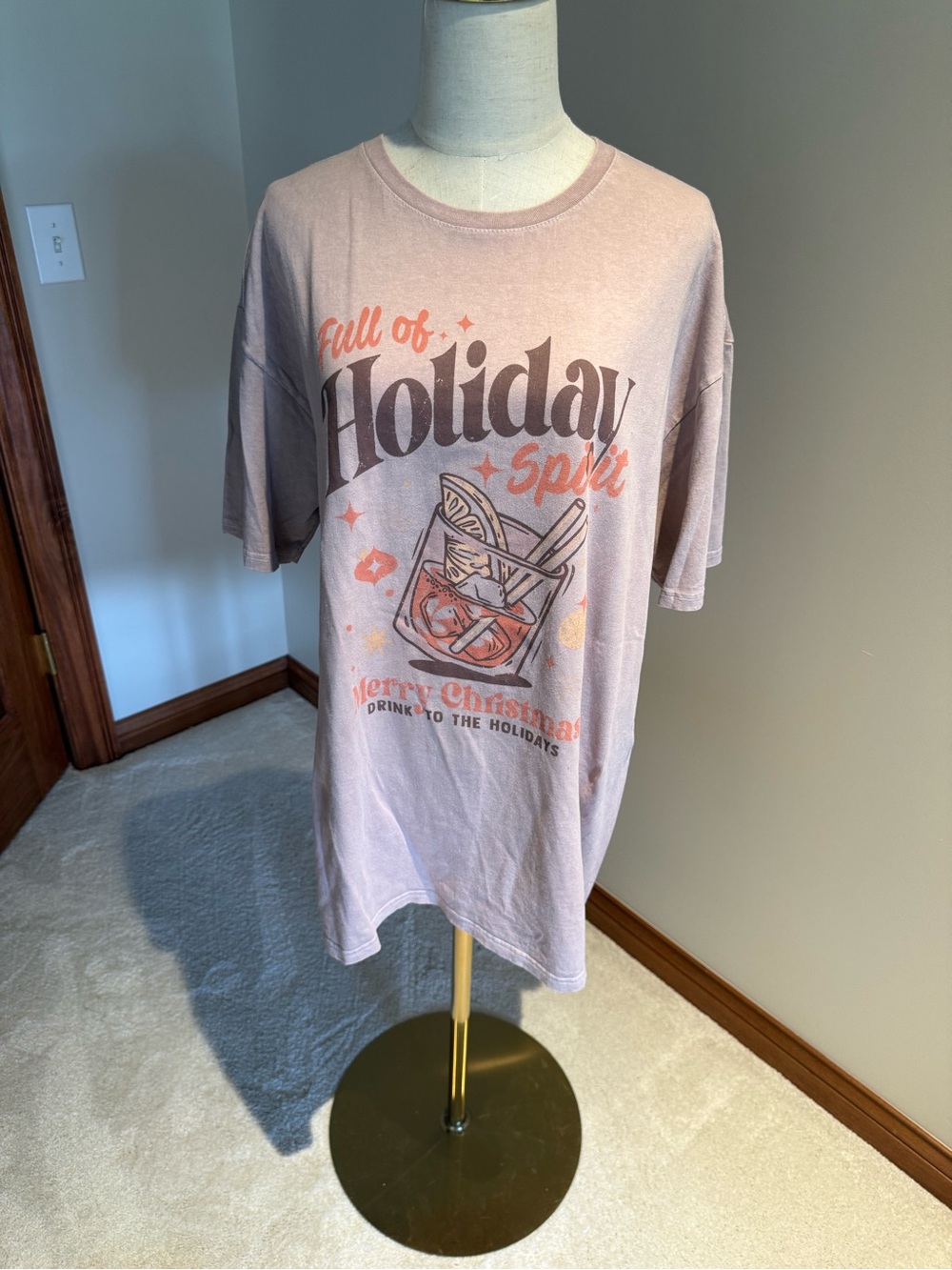 Maurices Dusty Pink 'Holiday Spirit' Graphic Tee